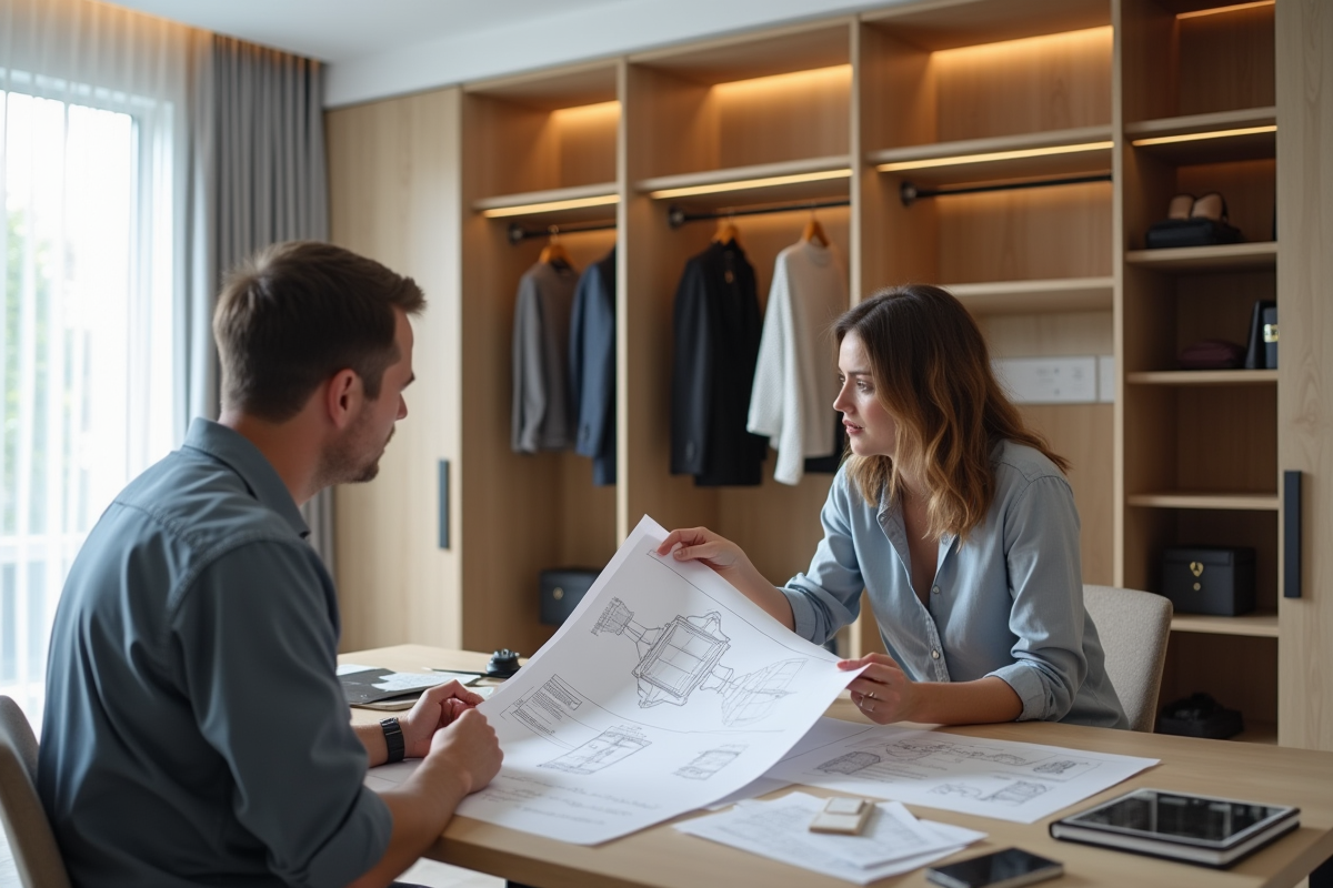 Architecte discutant plans d