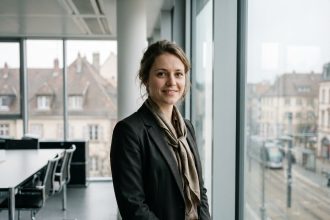 Femme d affaires confiante dans un bureau à Mulhouse