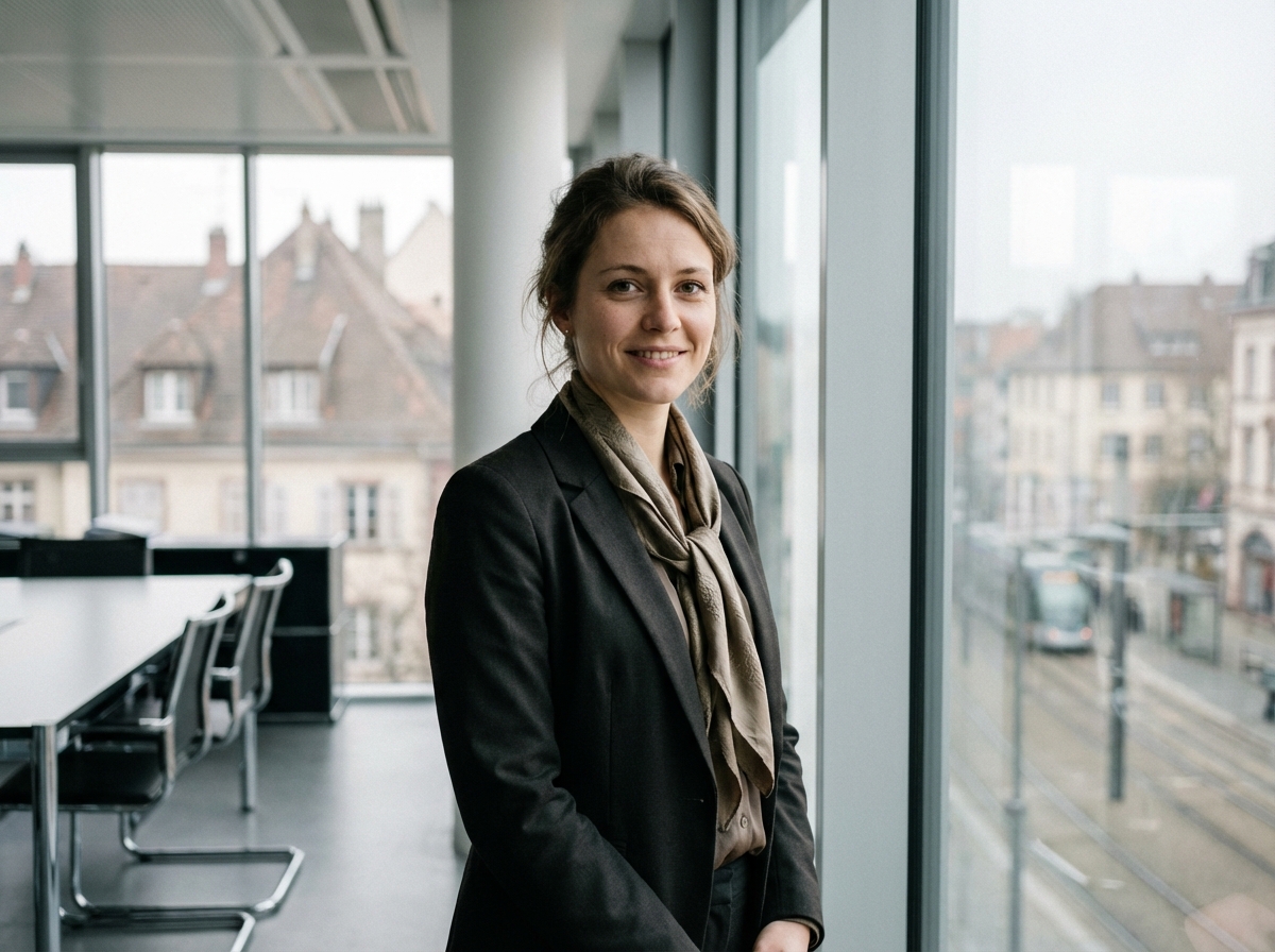 Femme d affaires confiante dans un bureau à Mulhouse