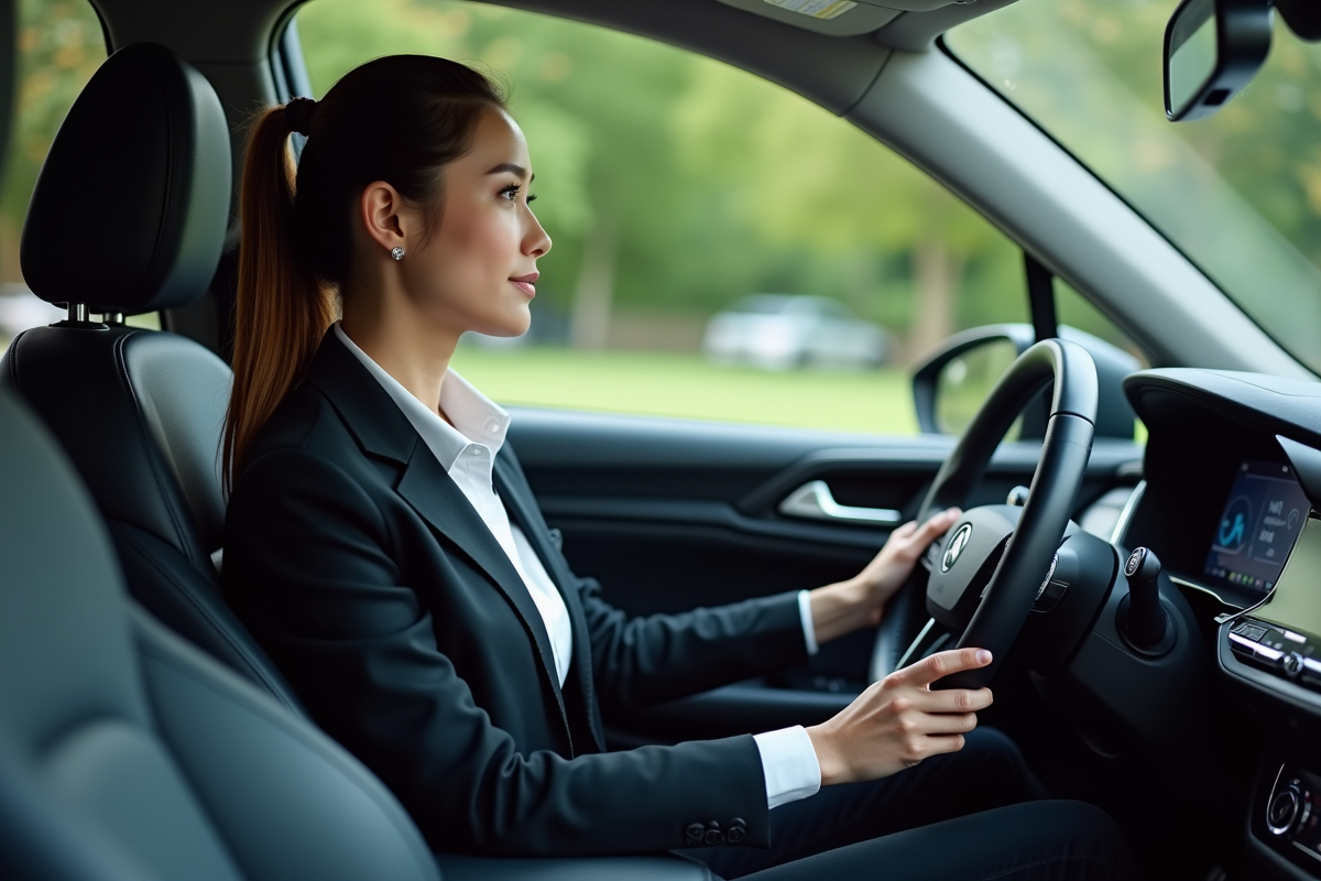 Jeune femme en tenue professionnelle dans l