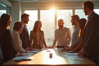 Groupe diversifié de personnes en réunion de travail