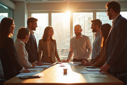 Groupe diversifié de personnes en réunion de travail