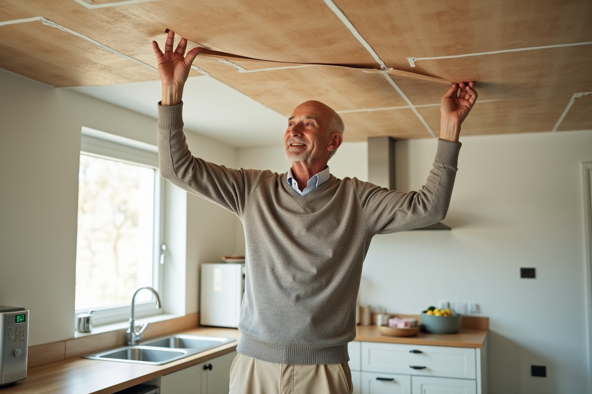 Homme appliquant de l