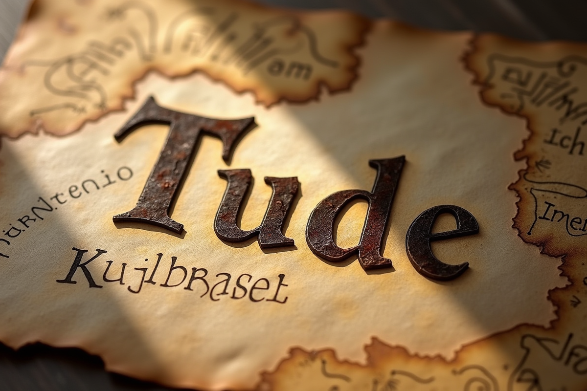 Parchemin ancien avec écriture médiévale de Tude
